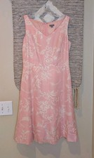 Ann Taylor Pink Dress, Cottagecore Feminine A Line Midi Women's Size 4