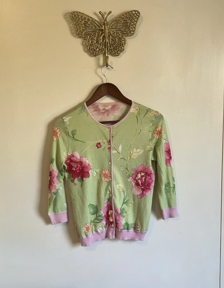 Cárdigan floral de cachemir y seda Valentino para mujer Foto 2 de 4