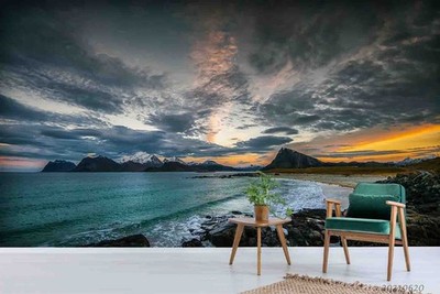 3D Ocean Sky Sunset Landscape Wall Murals Wallpaper Murals Wall Sticker