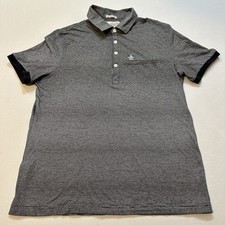 Penguin by Munsingwear Heritage Slim Fit Striped Polo Shirt Medium Gray Black