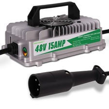48 Volt 15 Amp Golf Cart Battery Charger for Club Car 3-Pin Round Plug