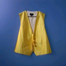 Stephen Geoffrey Men's XL Long Tuxedo Vest Yellow Full Back Matching Bow Tie
