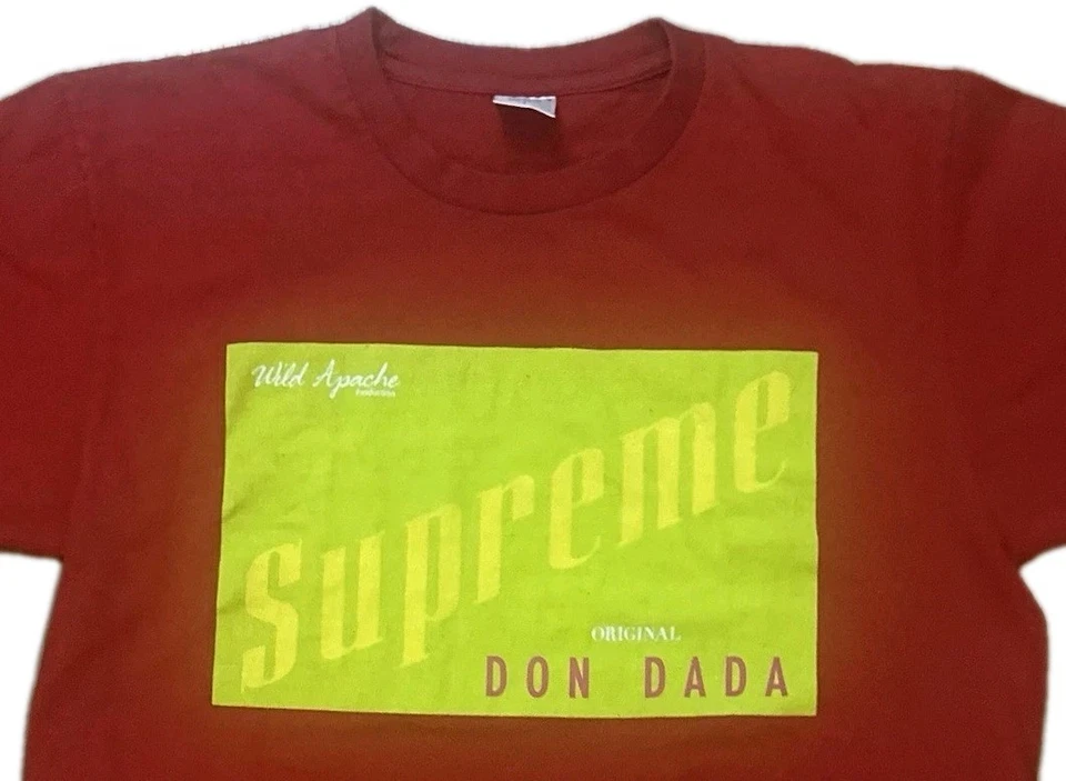 Camiseta Rara SUPREME Don Dada Roja Salvaje Apache Box Dancehall Para Hombres Grande Auténtica Foto 3 de 4