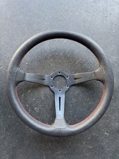 Universal 6-bolt Aftermarket Steering Wheel Black Red Stitching