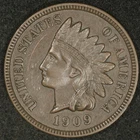 1909 INDIAN HEAD CENT UNCIRCULATED GLOSSY BROWN