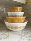 Vintage 1970s Pyrex Butterfly Gold Nesting Bowl Set EXCELLENT