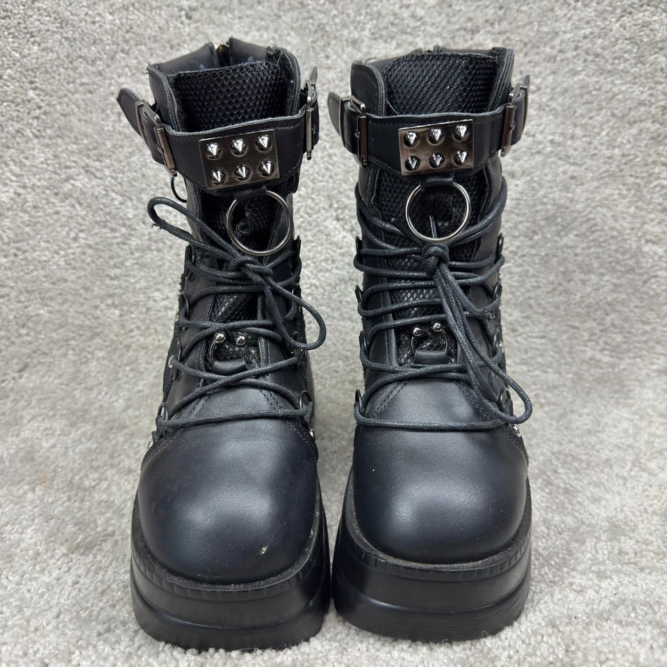 Botas Gruesas Demonia "Estilo" Shaker 60 para Mujer 36EU 5.5/6 EE. UU. Tachonado Gótico Motociclista Foto 2 de 4