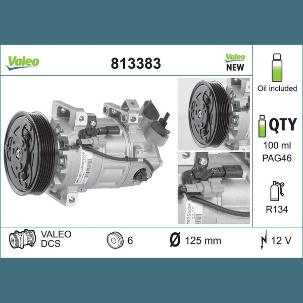 Valeo 813383 Kompressor, Klimaanlage-image