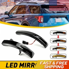 Sequential Smoked Side LED Mirror Signal Turn Lights 2011-2019 For Ford