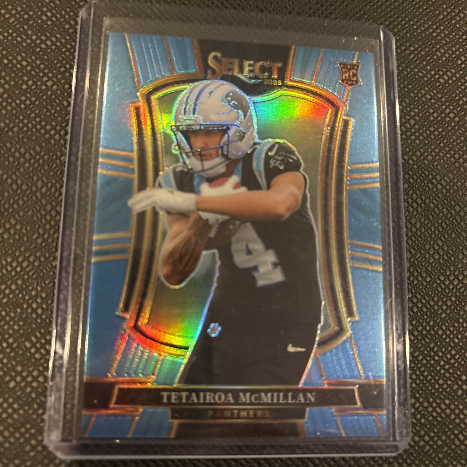 Tetairoa McMillan 2025 Select Light Blue Prizm /99 Premier Level Panthers #144