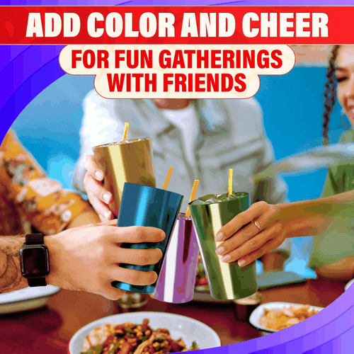 6 Stück Aluminium Becher 15 Unzen leichte robuste und wiederverwendbare Metallbecher - Bild 6 von 9