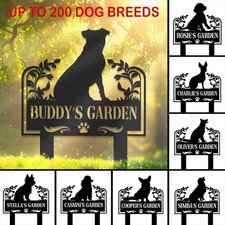 Custom Metal Pet Memorial Garden Sign, Metal Stake, Dog Garden Sign, Pet Grave