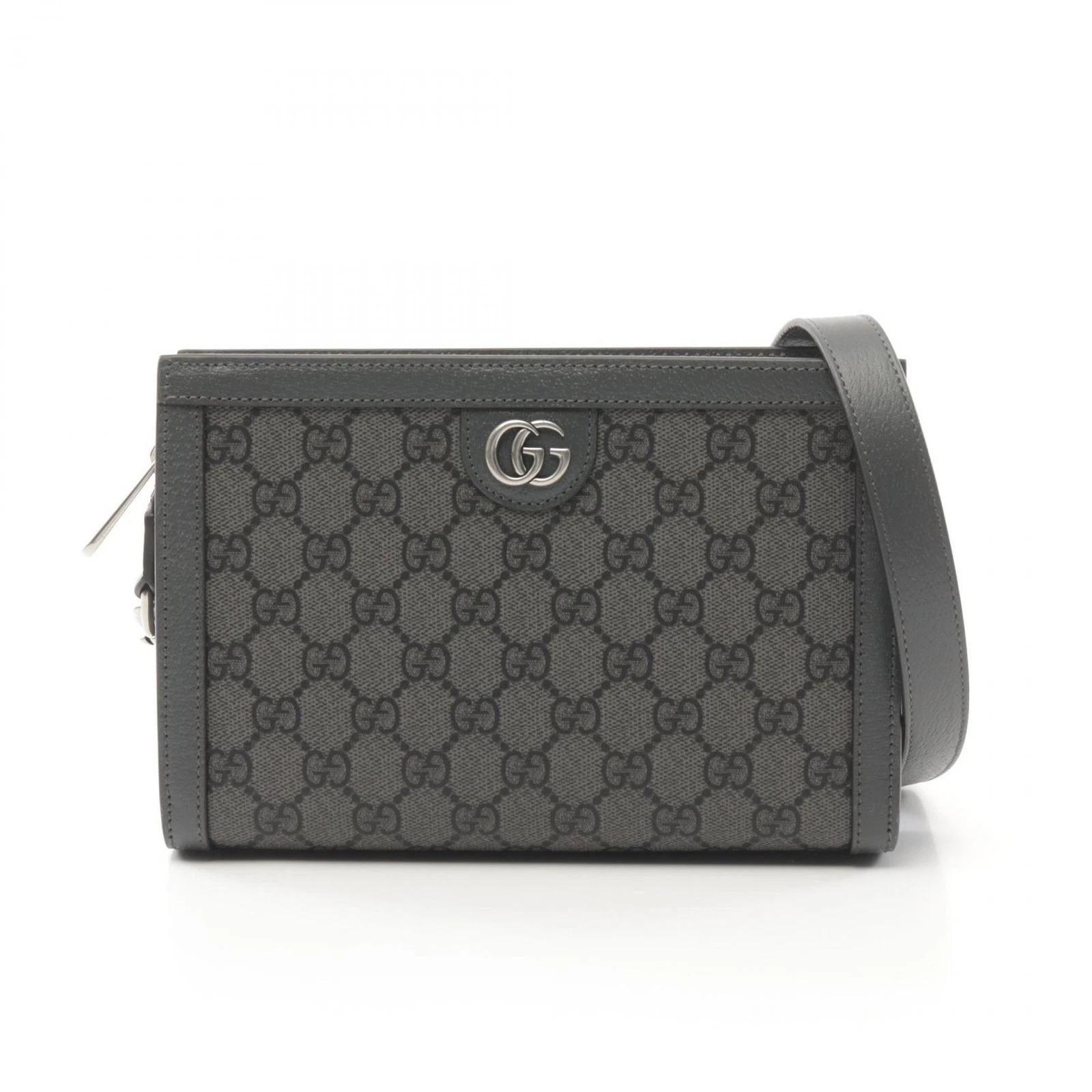 Borsa a tracolla Gucci Ophidia Super Mini rivestita tela pelle grigia NUOVA tracolla