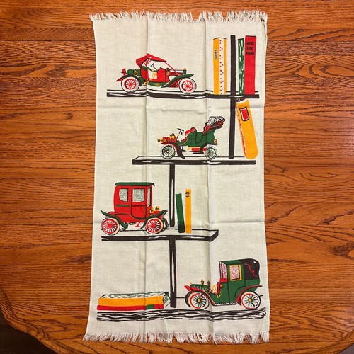 Vintage Cannon Kitchen Cloth Towels Antique Cars- Light Blue, Set of 2 - Picture 4 of 6