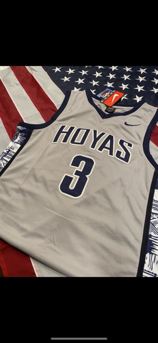 🏀🔥Allen Iverson Georgetown Hoyas Basketball Nike Men’s Gray Jersey Large🔥🏀 - Foto 3 di 5