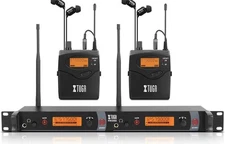 XTUGA RW2080 Wireless in Ear Monitor System Mono with 2 Bodypacks, Dual Channel 