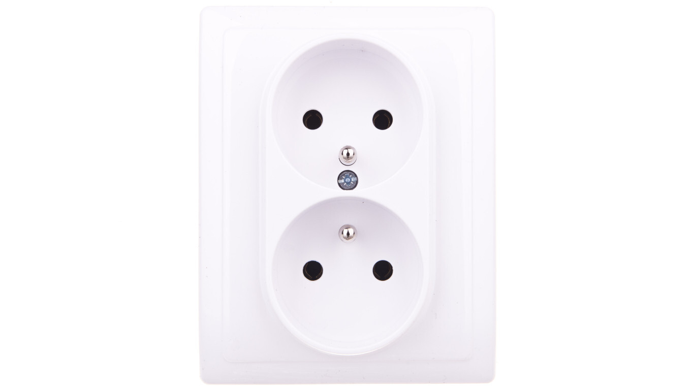 KOS66 Double socket, complete, white, 660436 /T2UK