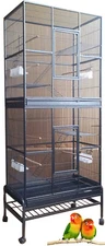 74" LARGE Double-Stacker Cockatiel Aviary Canary Budgie Sugar Glider Bird Cage