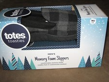 Totes Toasties Men s Slippers Size MD 8-9 Memory Foam Black