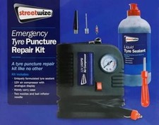 suits FIAT Spare Wheel Space Saver Tyre Pump Puncture Repair Kit (SW48)