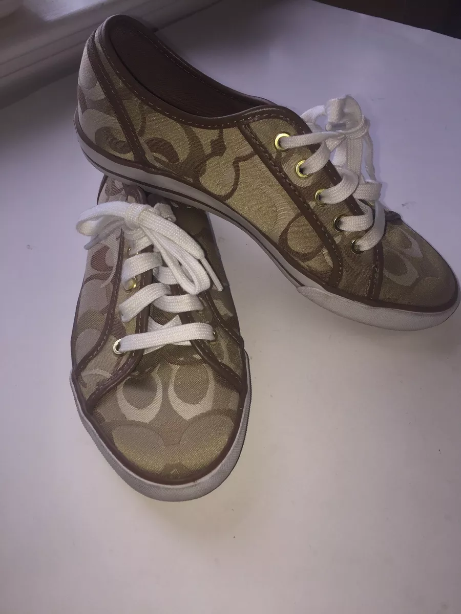 Coach gold tennis shoes clearance