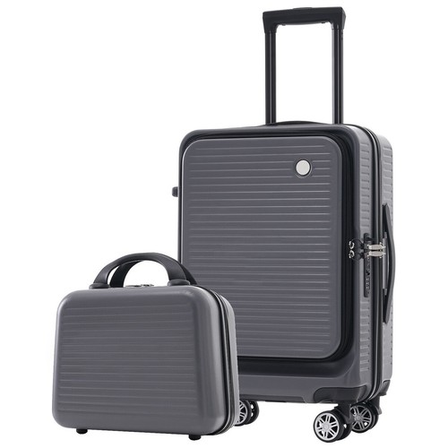 20 Inch Front Open Luggage Lightweight Suitcase USB Port Portable Carrying Case - Picture 4 of 24