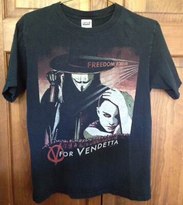 V for Vendetta Freedom Forever Movie Promo T-shirt (S) DC Comics