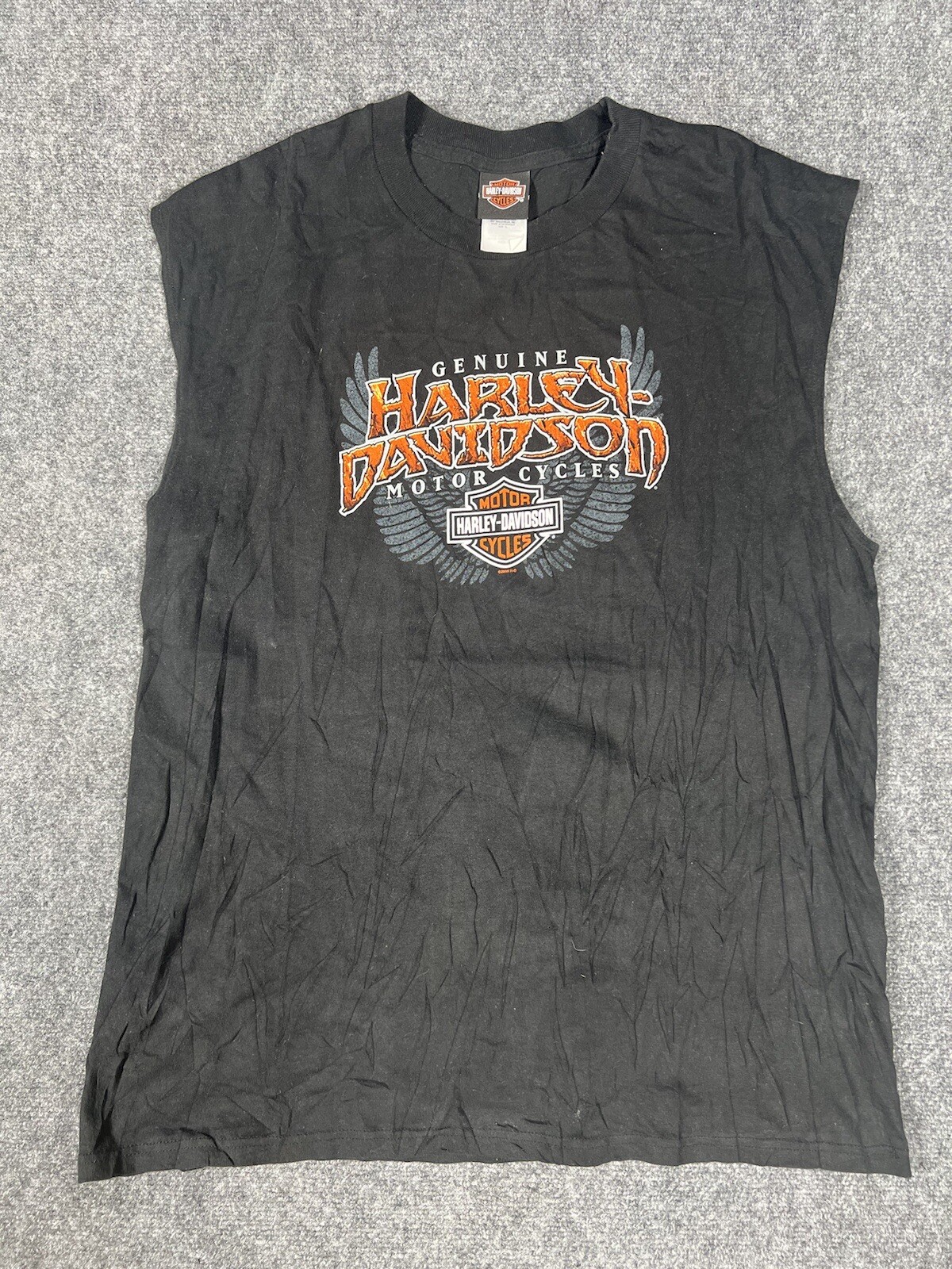 Harley Davidson Black Muscle Tank Top - Loveland Colorado Vintage Tee
