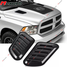 For Dodge Ram Glossy Black Racing Front Car Hood Air Flow Vent Decor Trim 2Pcs