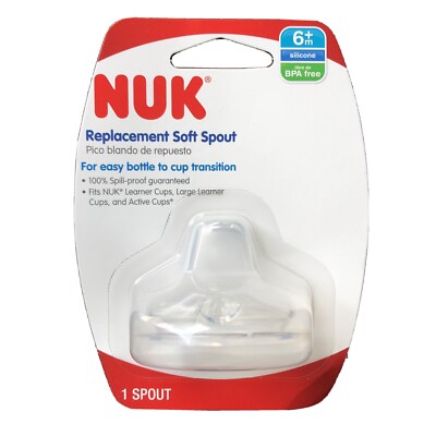 NUK Replacement Silicone Spout, Clear, 1pk