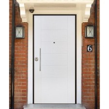 Porta Blindata per Esterno Bianca Resina Portone Portoncino Classe 3 4 Accessori