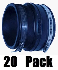 (20) P1056-215 FERNCO 2" x 1-1/2" FLEXIBLE REDUCING COUPLING PIPE CONNECTORS