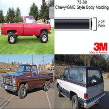 320" Chrome Black Side Body Trim Molding Replace for 1973-1987 Chevy GMC Truck