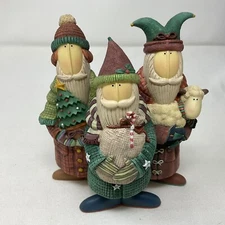 Lang and Wise THREE WISE SANTAS  In Original Box Vintage 1998 Classic
