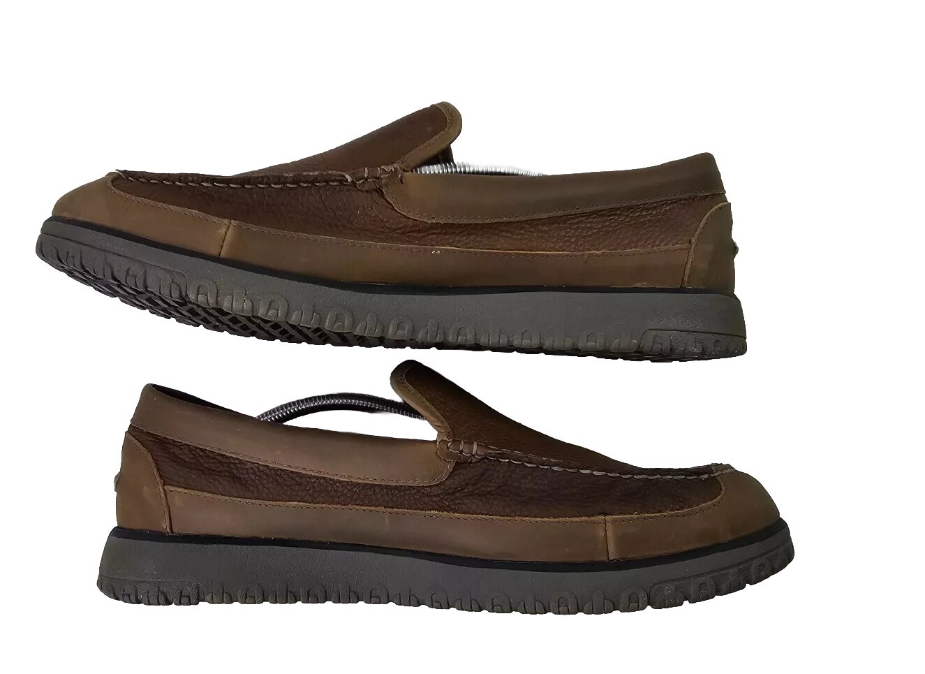 LL Bean All Week Men's Moccasin Slippers Size 13 M Brown Leather Slip