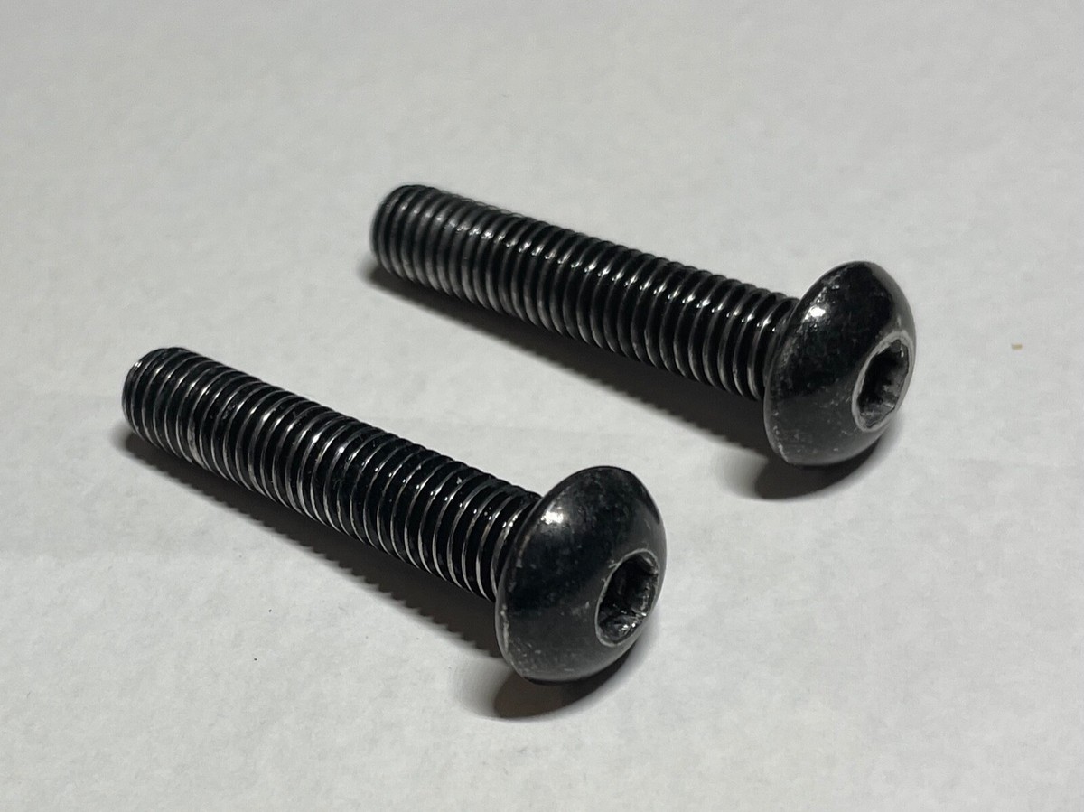 2x IKEA M8 Flat Metric Screw MK6S 40mm Length Hex5 Steel Black