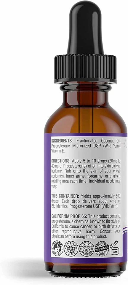 BHRT Aceite Natural Pro-Pausa Bioidéntico Progesterona Apoyo para la Menopausia Foto 3 de 4
