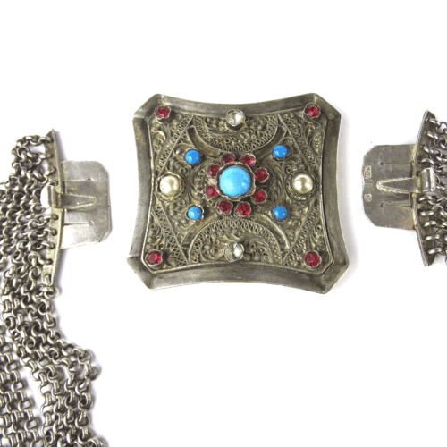 Antike Kropfkette, 13 lot Silber, Wagner Schwäbisch Gmünd, Biedermeier um 1820 - Bild 4 von 8
