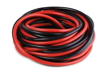 8 GAUGE SUPER FLEXIBLE WIRE 50 FT 25 FT RED 25 FT BLACK 1650 Copper Strands