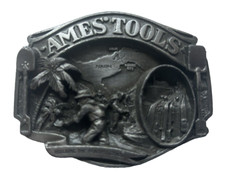 VTG Siskiyou Belt Buckle Ames Tools Building Panama Canal Limited d Embossed
