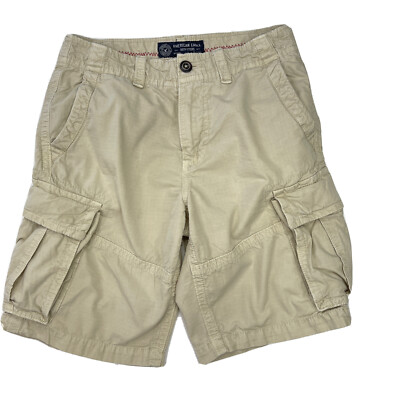 American Eagle Men's Light Beige Ripstop Cargo Shorts Size 28