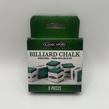 Classic Sport 6Pk Billiard Chalk Pre-Hollowed Fit Cue Tip Increase Control