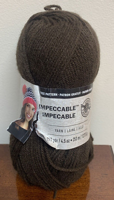 New Loops & Threads Impeccable Yarn Chocolate Skein Acrylic 4.5 oz