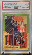 2021-22 Panini Donruss Optic - T-Minus 3, 2, 1 Lime Green #11 Anthony Edwards
