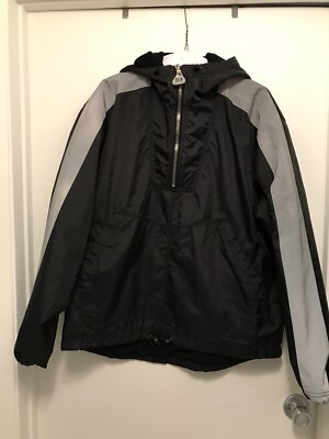 Giorgio Armani NEVE Ski lined Pullover Jacket Black Silver reflective  sleeves