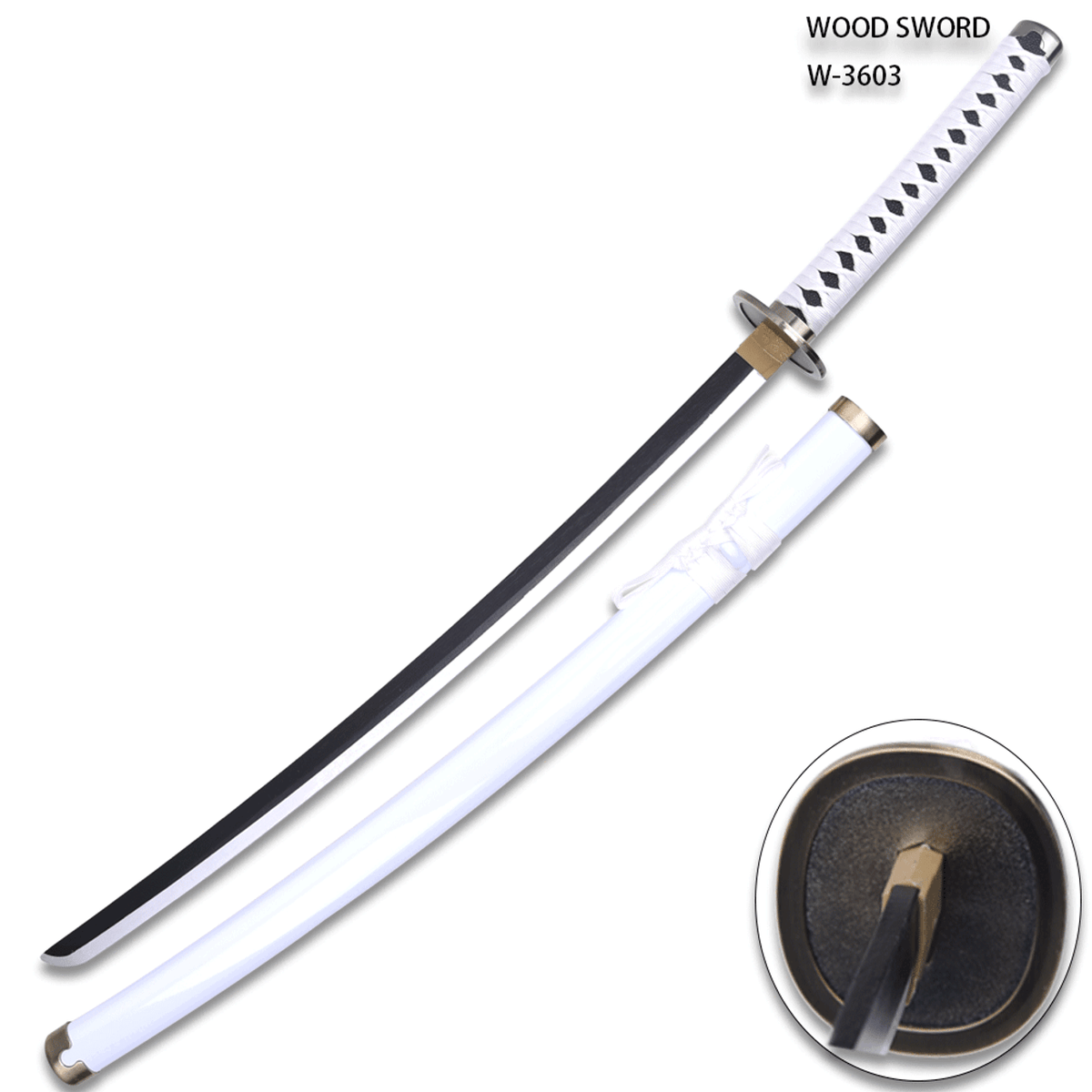 One Piece Roronoa Zoro's Wado Ichimonji Sword Wood All White Anime