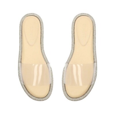 Schutz - Alcina Clear Strap Rhinestone Sandals Sz 8.5