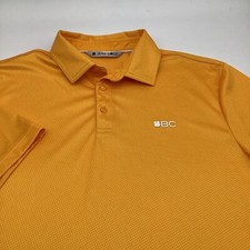 Black Clover Live Lucky Mens Short Sleeve Golf Polo Orange Size Medium
