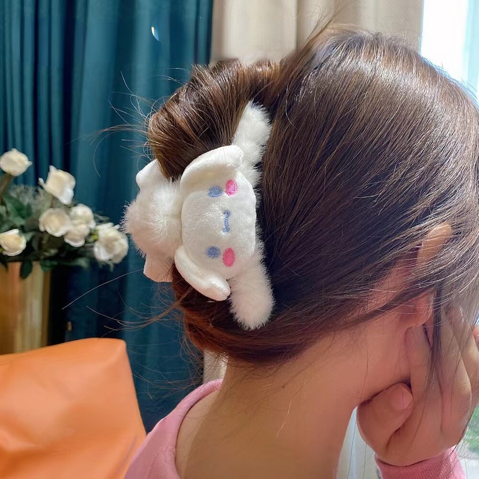 Sanrio Melody Hair Clips Claw Faux Fur Women Girl Nonslip Accessories