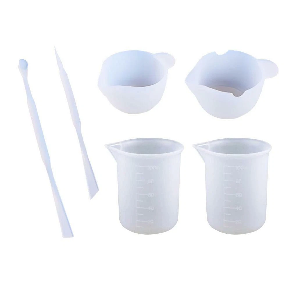 6 Pack Silicone Epoxy Resin Mixing Cups Stirrers Tools Kits, Silicone